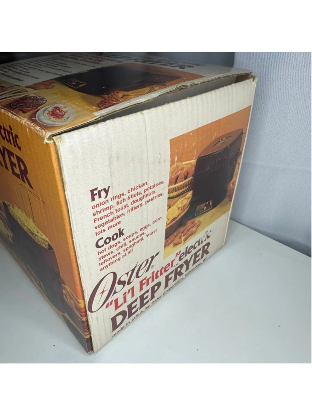 Vintage New In Box NIB Oster Li'l Fritter Electric Deep Fryer Brown Model 732